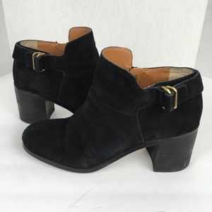 Franco Sarto Black Suede Ankle Bootie
